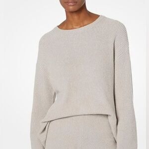 The Drop Alice Crewneck Back Slit Ribbed Pullover Sweater. Small.